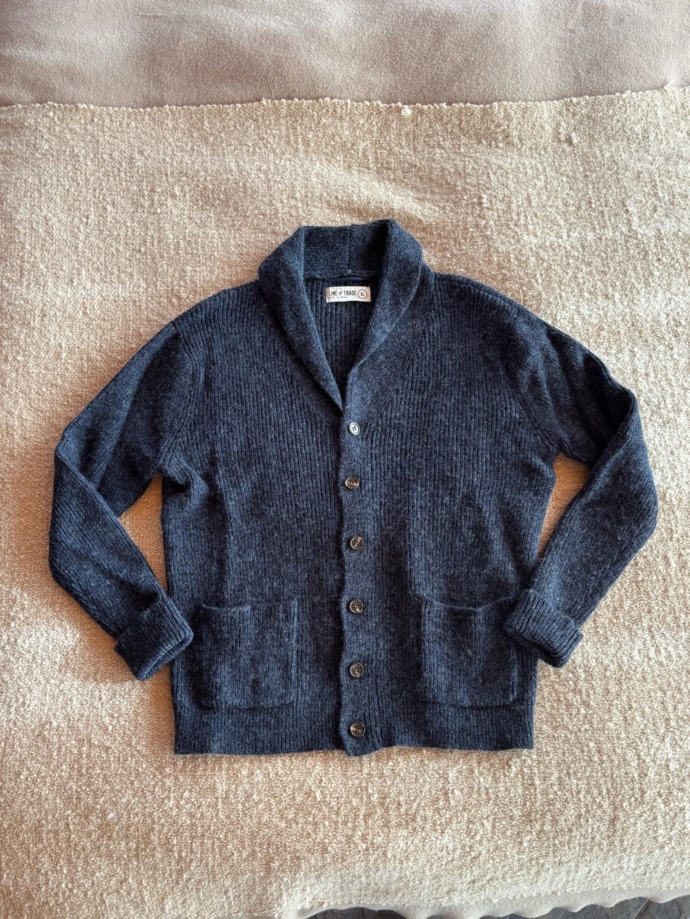 Line of Trade Shetland Wool Shawl Collar Cardigan